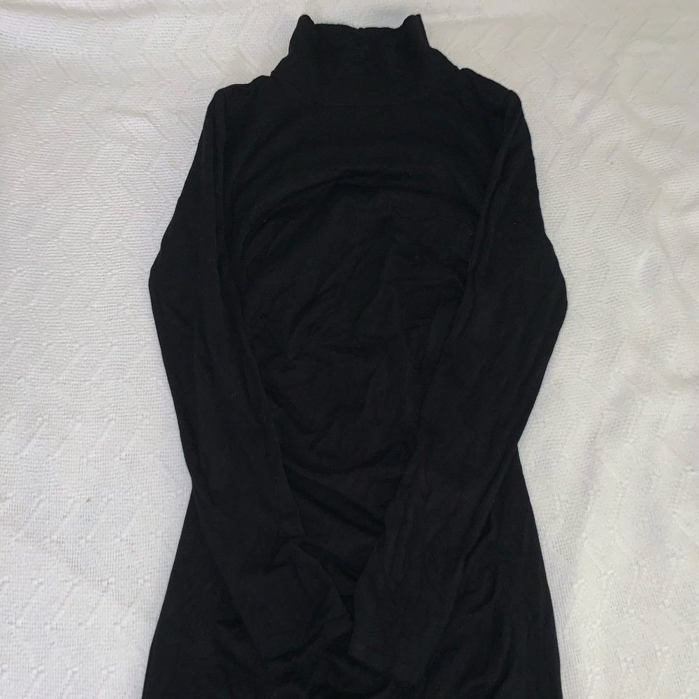 Express turtle-necked midi black dress